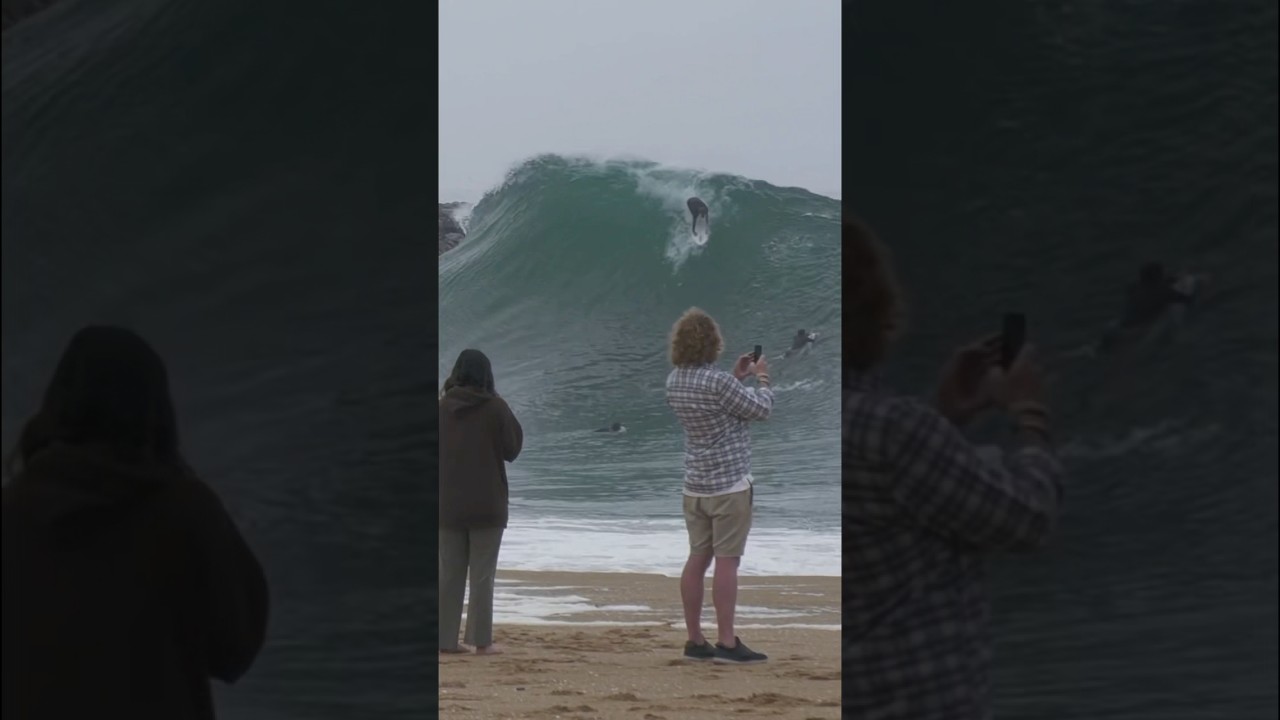 Gnarly drop at The Wedge! #big #waves #wedge