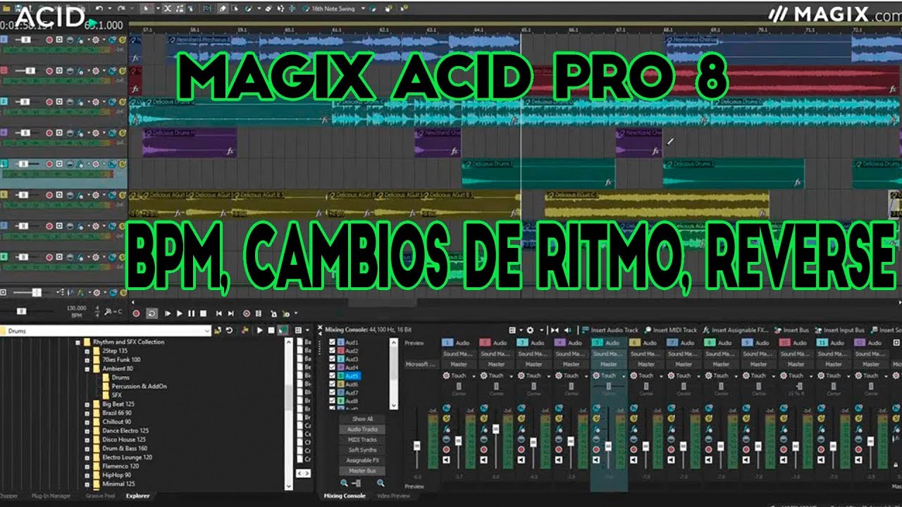 🟢 Magix Acid Pro 8 💻Tutorial 1[Bpm, Cambios De Ritmo, Reverse] 2019 ✅