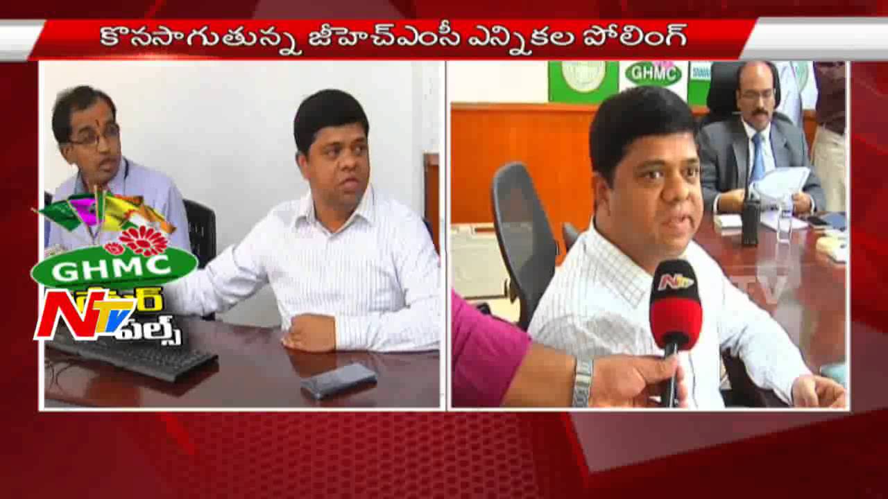 Polling Updates Live Through Web Casting in GHMC  Headquaters | 10% Polling Till Now || NTV
