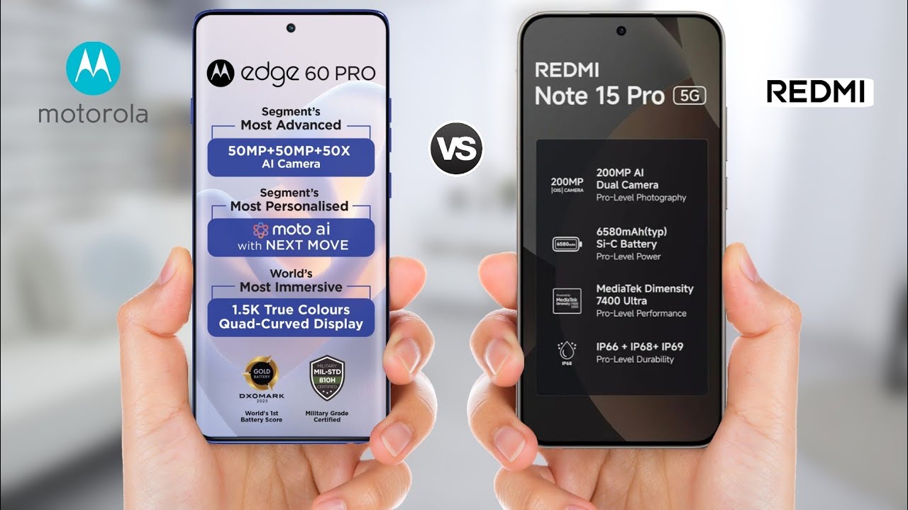 Moto Edge 60 Pro vs Redmi Note 15 Pro 5G || Full Comparison 