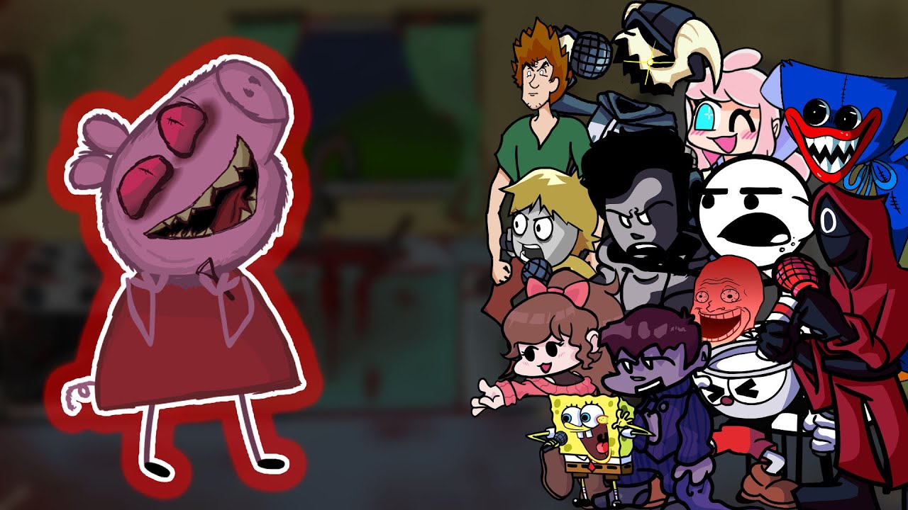 FNF Bacon(Vs Cannival) But Different Characters Sing It🎵 Everyone PEPPA.EXE (New Character)