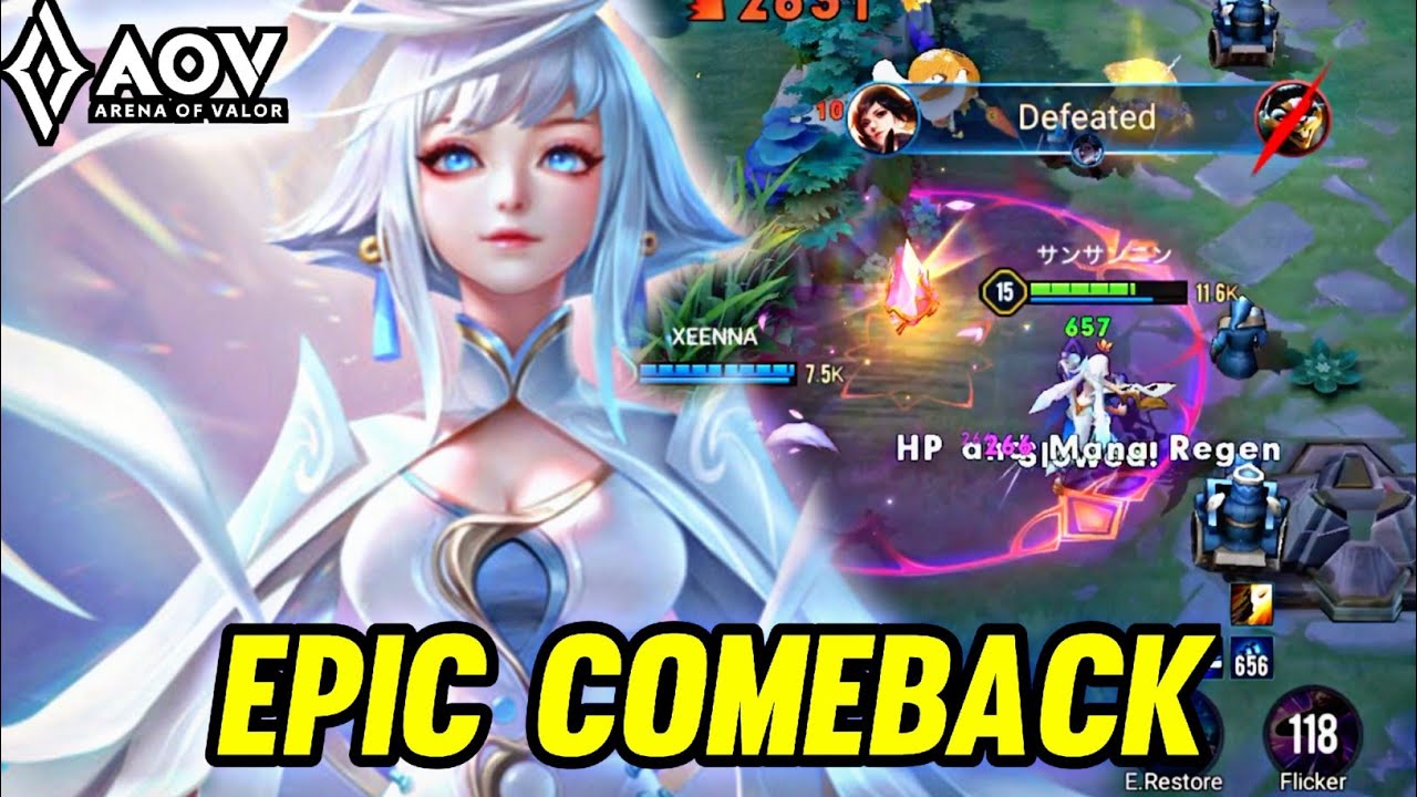 AOV : VIOLET GAMEPLAY | EPIC COMEBACK - ARENA OF VALOR LIÊNQUÂNMOBILE ROV