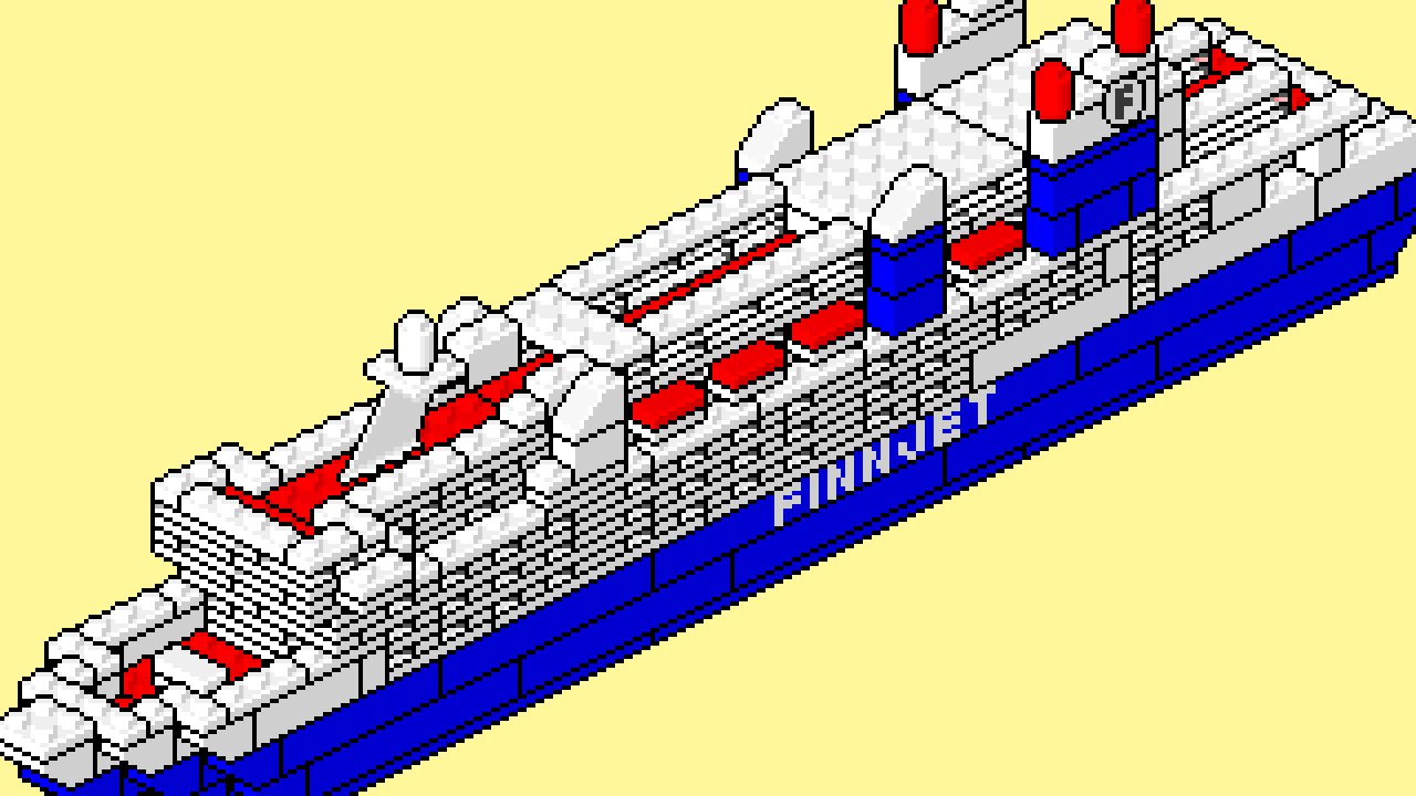 LEGO instructions pixel art movie: 1575 FINNJET