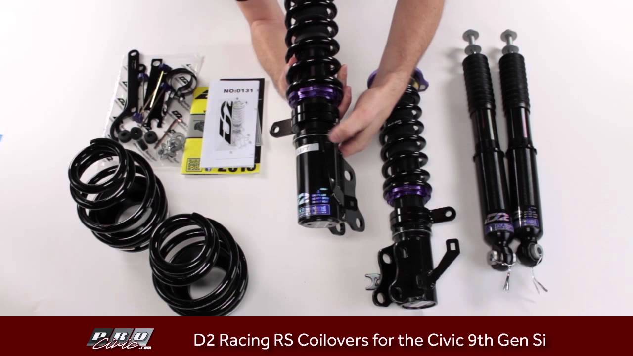 How to adjust  D2 Racing RS Coilovers for the 9th Gen Si and  Unboxing Review