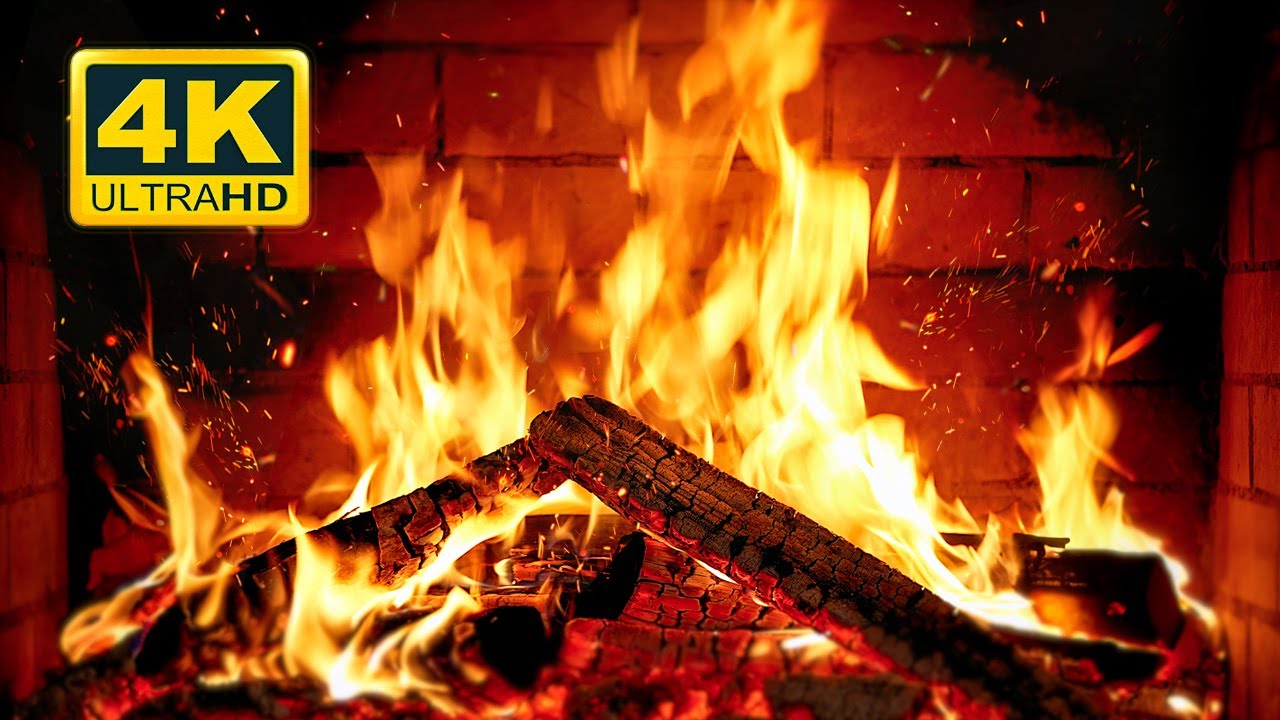 🔥 Cozy Fireplace 4K (12 HOURS). Fireplace with Crackling Fire Sounds. Crackling Fireplace 4K