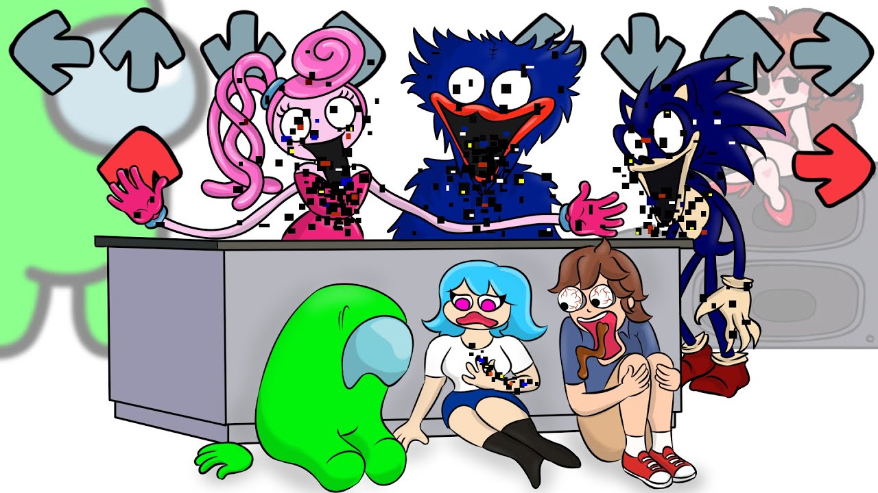 O.M.G. World - Sad Escape from Annihilation | Mini Crewmate vs FNF vs FNAFSB Characters