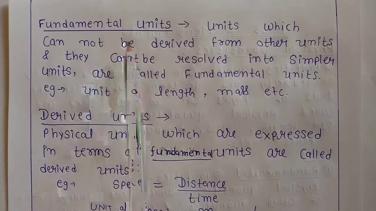 Class 11 Unit 1 part 4 || Physical Quantities and Units || Fundamental & Derived Quantities