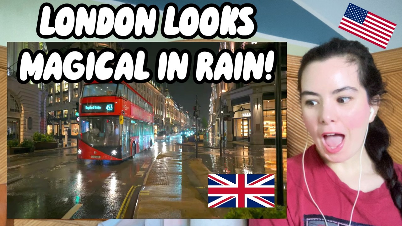 American Girl Reacts to Walking Trough The Streets of London in Rain