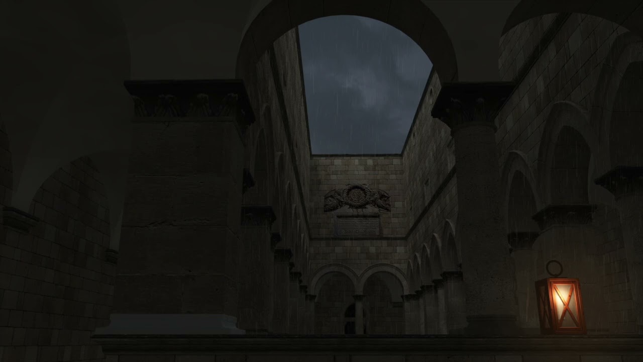 Intense Thunderstorm with Heavy Rain over Sponza Palace, Dubrovnik | Rain, Thunder Sounds | 3 HOURS
