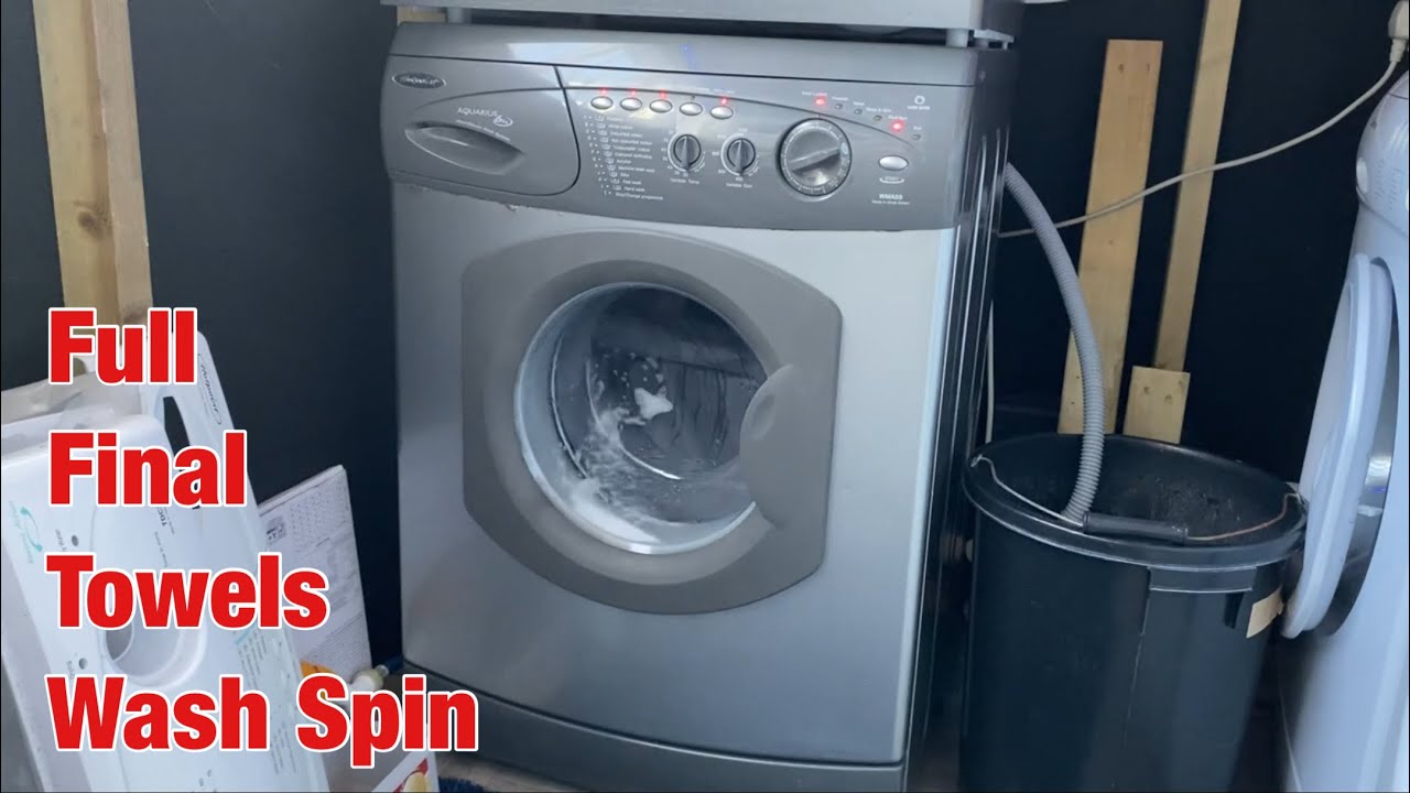 Hotpoint Aquarius WMA58 washing machine || Full colourfast cotton 60 final spin
