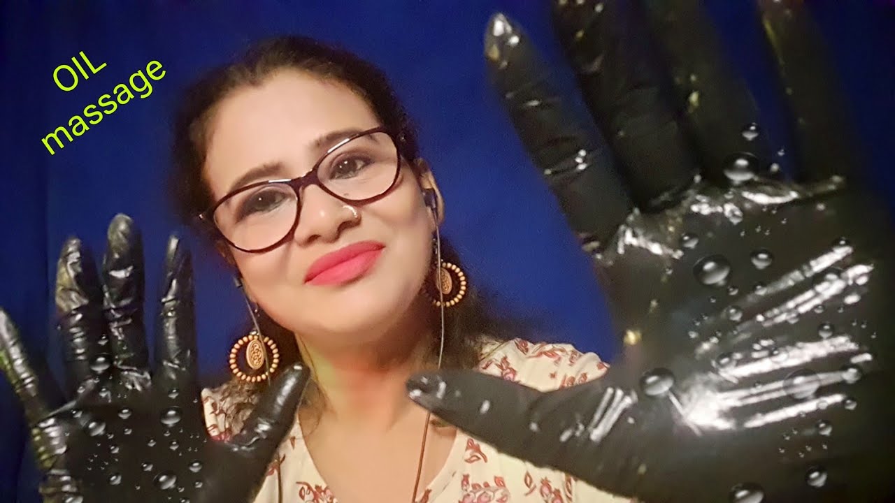 ASMR Oil Massage in Gloves 🧤 Unintelligible whispers |ASMR Ghosal| asmr for sleep |