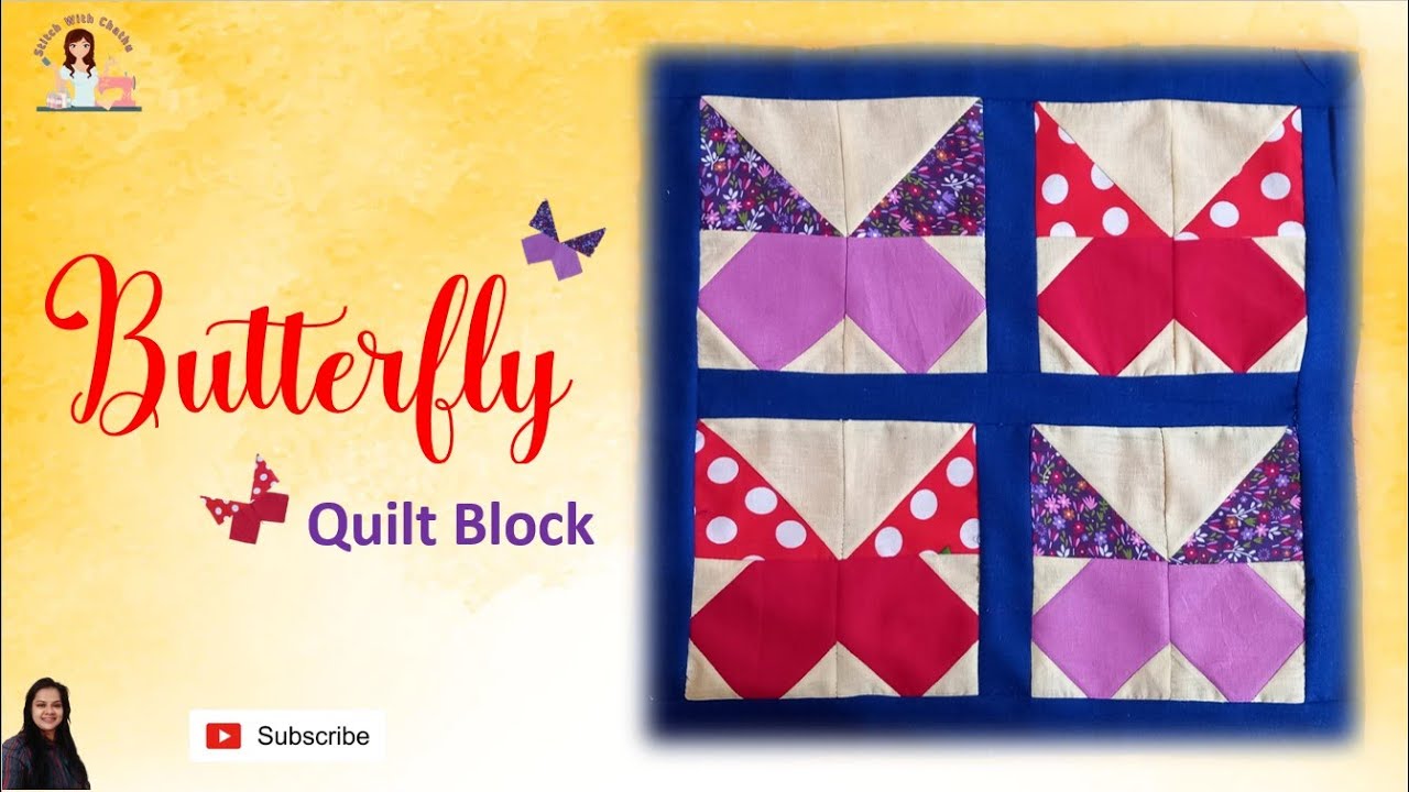 Butterfly Quilt Block - Stitch With Chathu