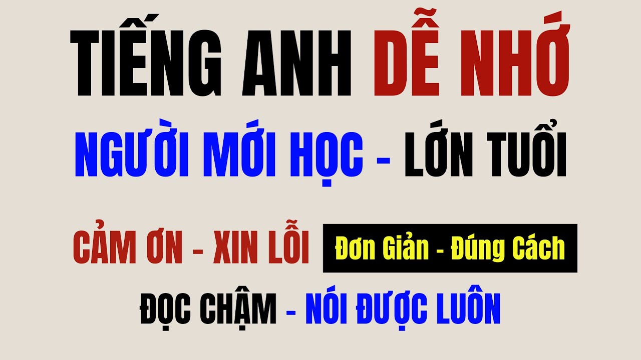 Học Tiếng Anh Cho Người Lớn Tuổi: Cách Nói Cảm Ơn, Xin Lỗi Dễ Nhớ | Mới Bắt Đầu Học