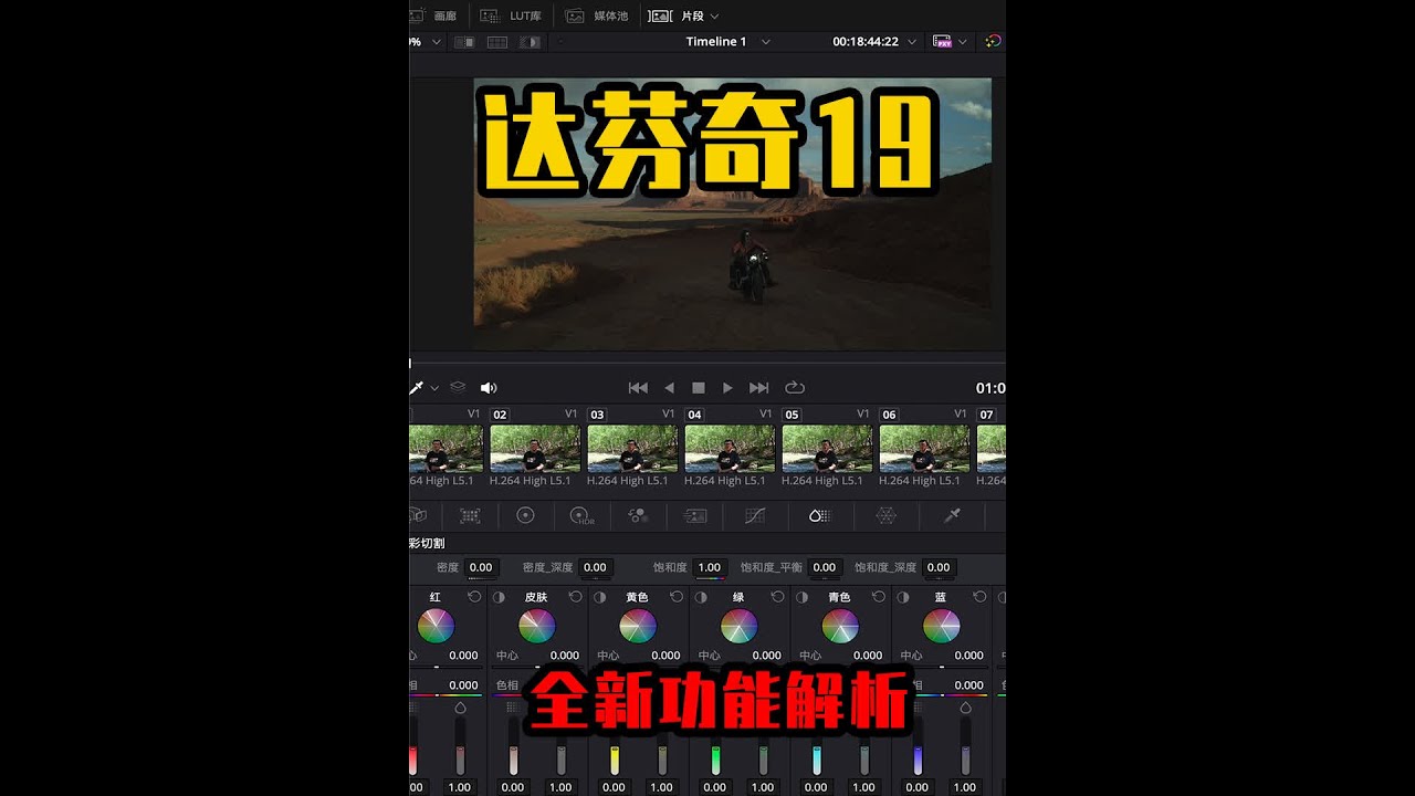 一键调出胶片电影色调，一键背景虚化，达芬奇19全新功能解析 #摄影  #剪辑教程  #达芬奇调色  #电影色调