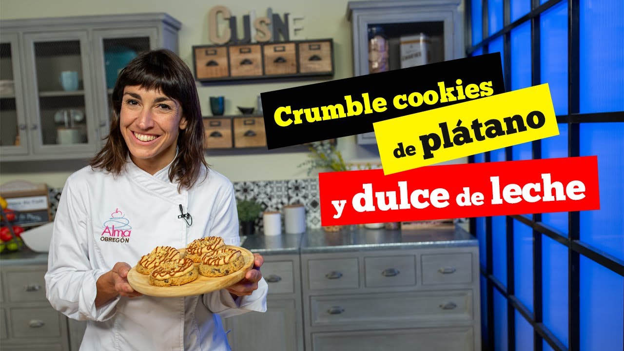 Crumble cookies de plátano y dulce de leche