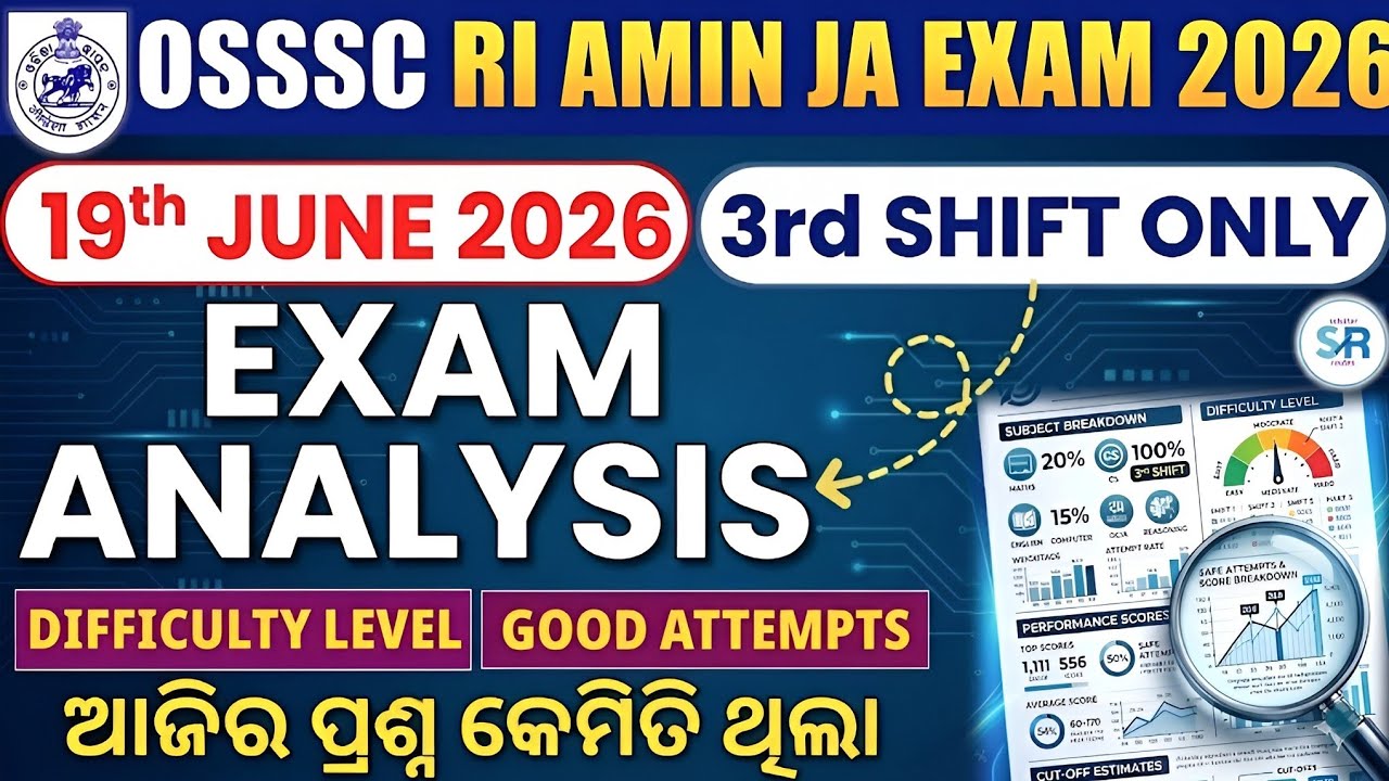 19th June (3rd Shift) RI Exam Analysis || Today Exam Analysis OSSSC RI  2026 ||Solution Routes