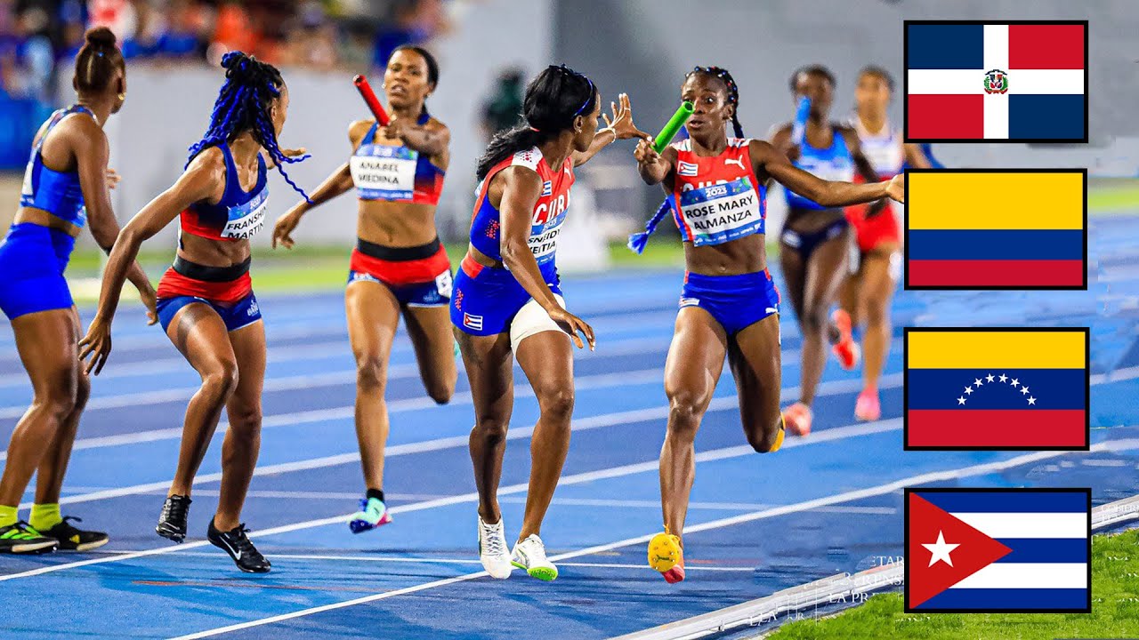 Relevo 4x400 Femenino de: VEN 🇻🇪, COL 🇨🇴, DOM 🇩🇴, CUB 🇨🇺 por el oro 🥇 |Juegos Centroamericanos 2023|