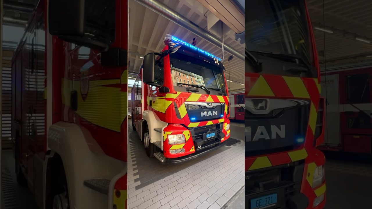 🚨 Beautiful fire truck responding 🇨🇭
