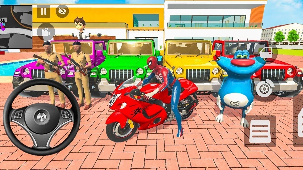🌿 Indian Theft Auto Simulator 🐝 Hulk Spiderman 🕷️ Car Showroom 💡 Modified car 🚗 Android Game