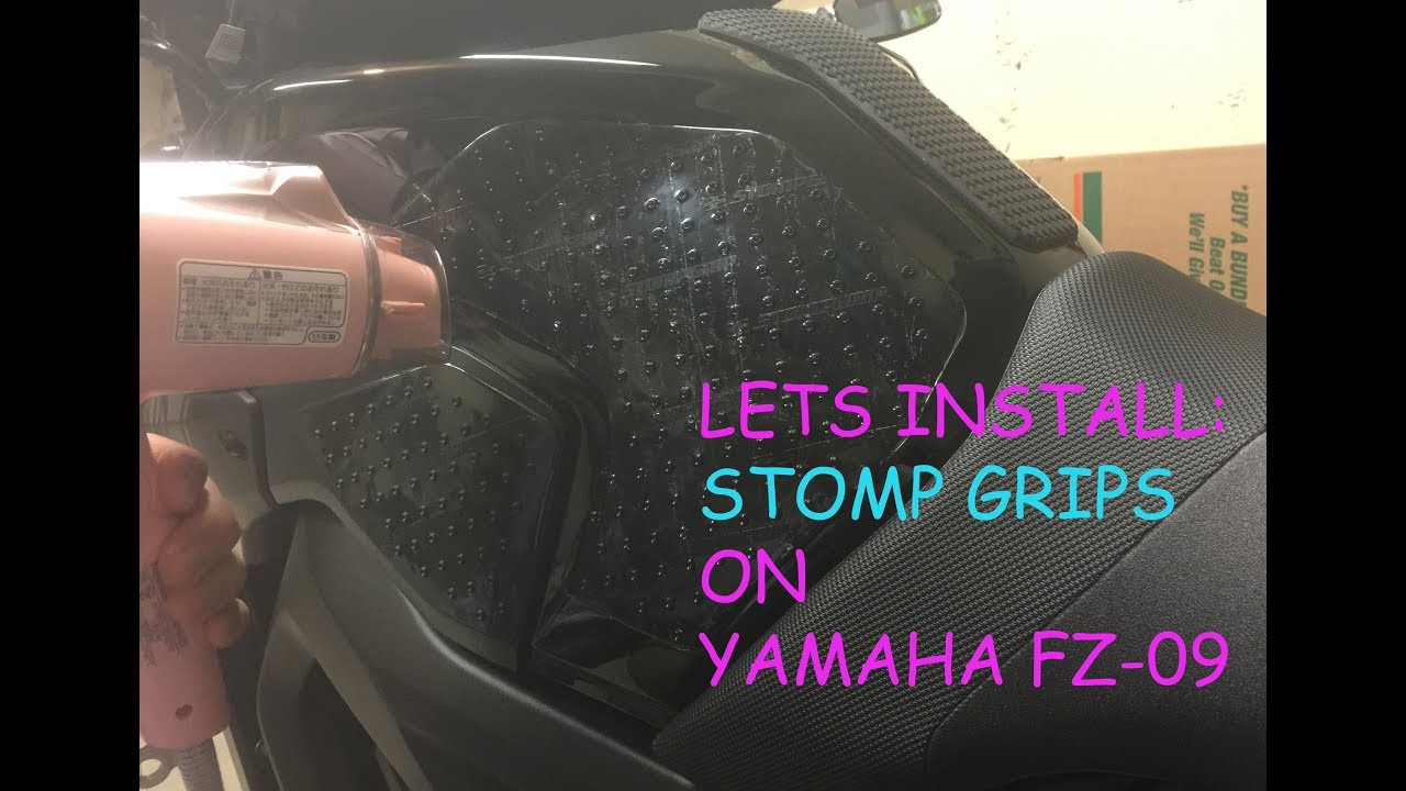#DIY #Yamaha #FZ-09 - STOMPGRIP INSTALL / TECHSPEC GRIP REMOVAL