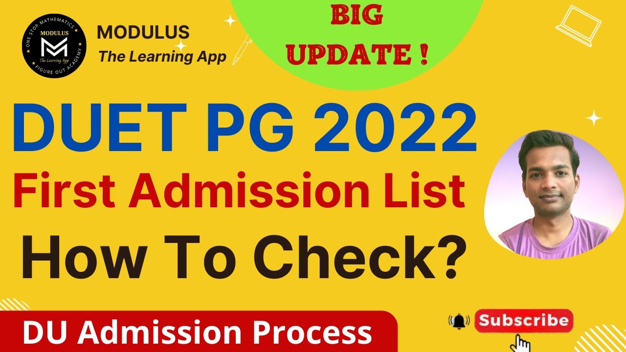 Delhi University 1st Admission List 2022 Out | DU First Allocation List | How To Check |