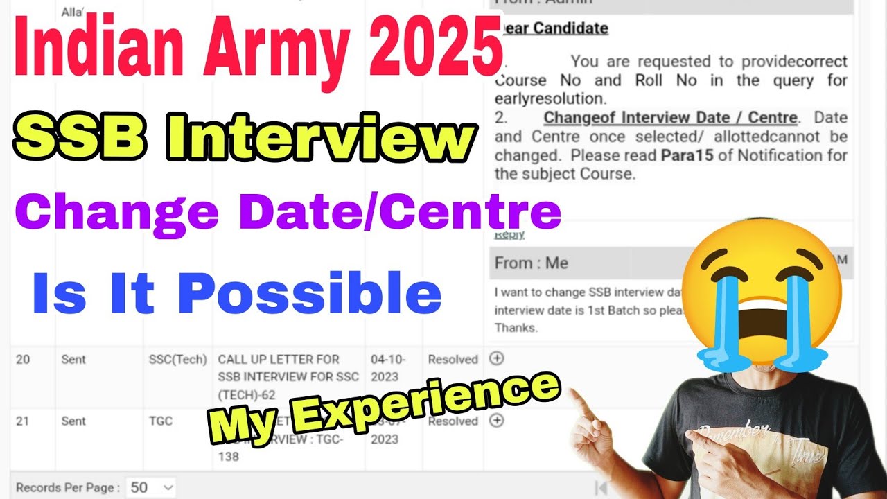 SSB interview Date/Centre Change kaise kare, How to Change Date/Centre, Is It Possible Date/Centre
