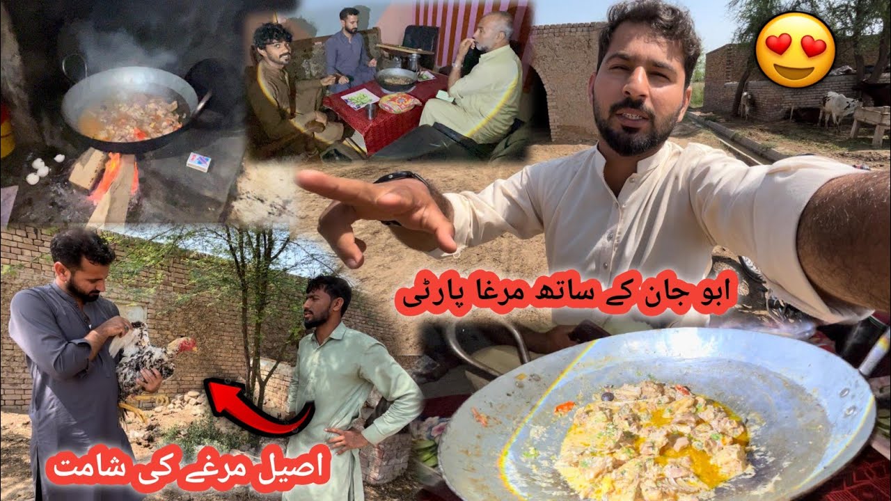 Abu Jan Ke Sath Desi Murga Party 🐔🎉🥰 Aseel Marga Ki Shamt Agai 🤣 | Village Party | Shazyy Vlog 