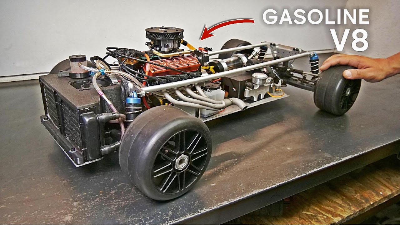 NEW V8 Engine for the 1/5 Scale RC Car & TEST!