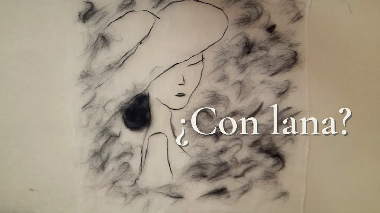 Dibujando con lana merino: Mujer con Sombrero