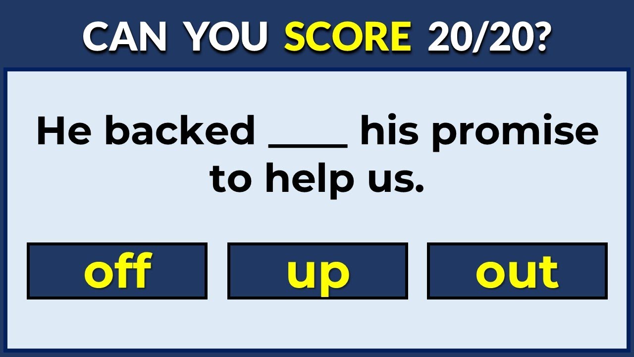 PHRASAL VERBS QUIZ: Can You Pass This Test?  #challenge 3