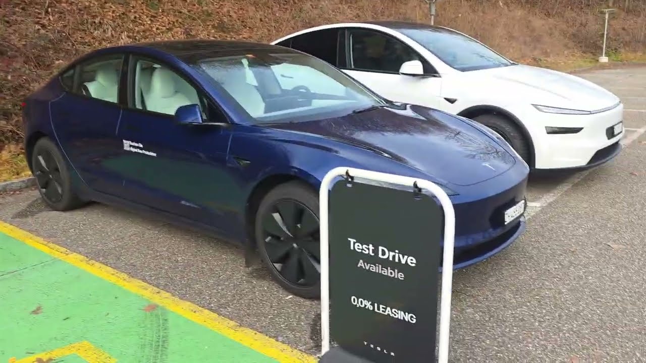 Tesla Self-Serve Test Drive , Tesla Model 3 & Y: 7-Minute Test Drive at a Swiss Supercharger! 🇨🇭🔋