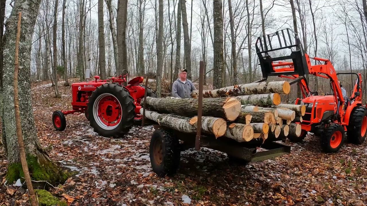 Farmall Super M Log Hauler & Senior's Stories from the Woods - Memories of How it Used to be Done!