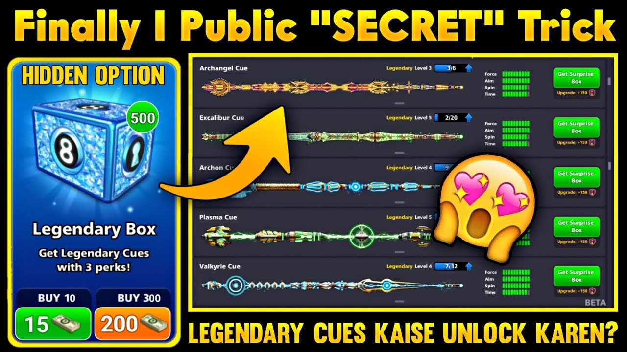 🔥How To Unlock LEGENDARY CUES in 8 Ball Pool 2024 🎉 | New - 20/20 Legendary Cues OPEN HIDDEN Trick😱