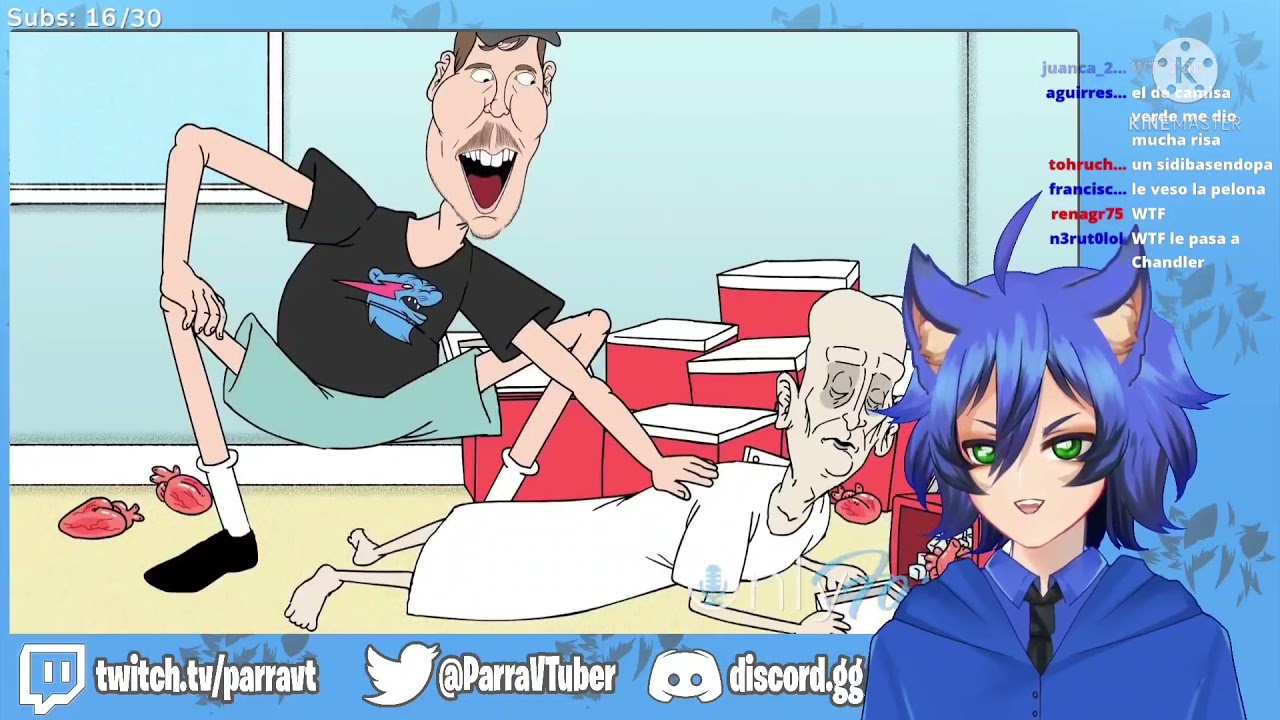 Parra reacciona a Mr beast animado
