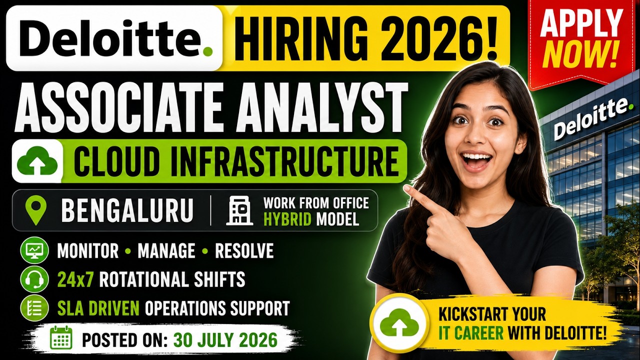 Deloitte Associate Analyst Hiring 2026🚀| Cloud Infrastructure | Freshers | Bengaluru | Off Campus