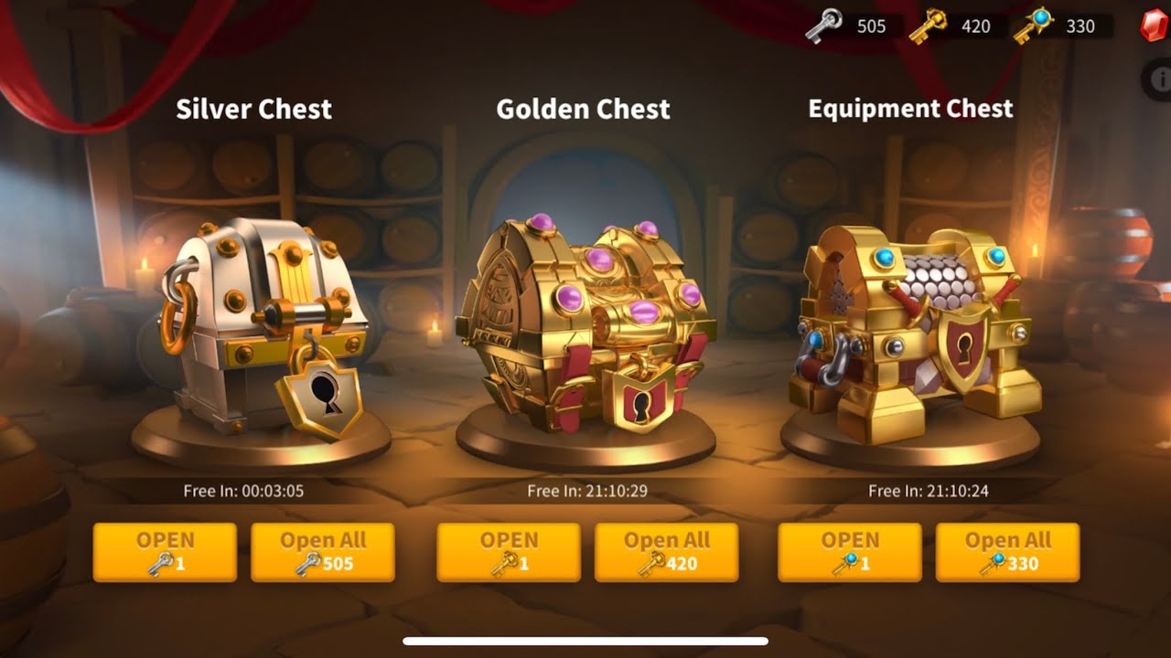 Opening 505 / 420 / 330 Silver / Gold / Crystal Keys in the Tavern - Rise of Kingdoms