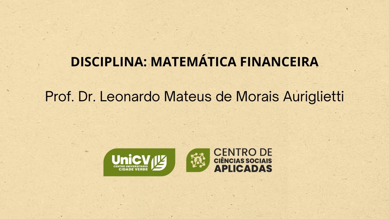 AULA AO VIVO | 06/02/2026 | MATEMÁTICA FINANCEIRA
