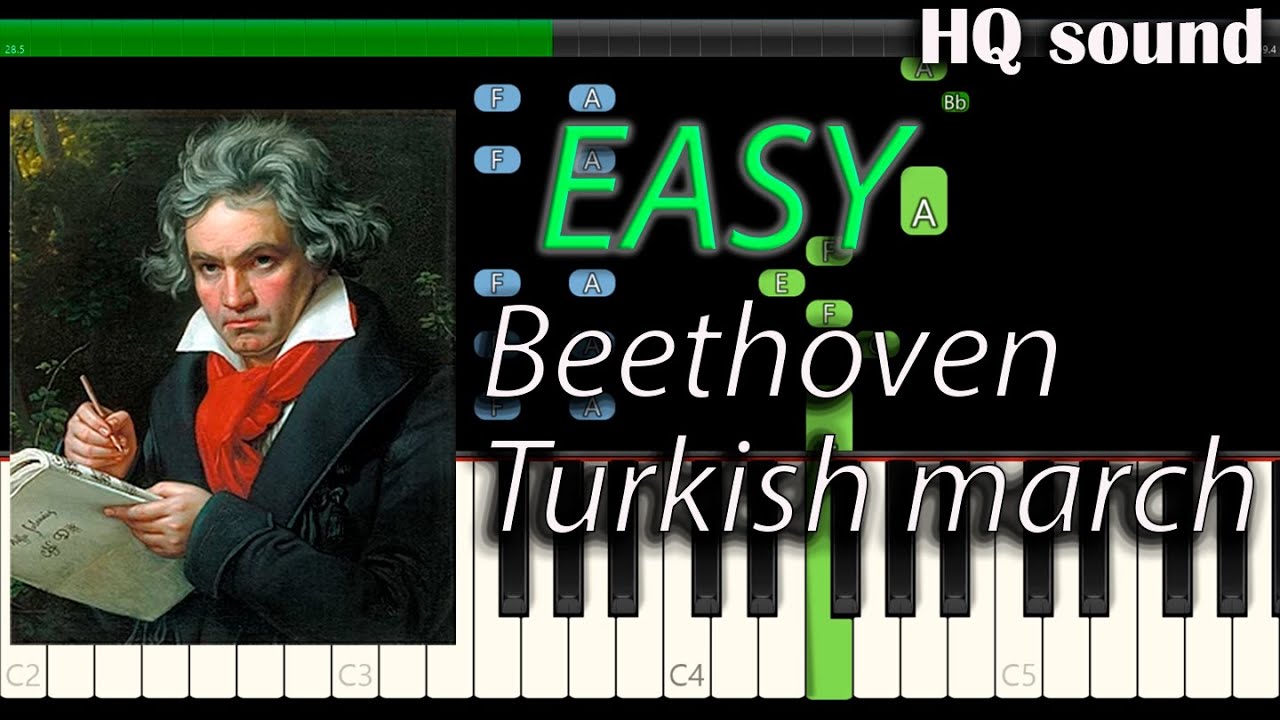 Beethoven - Turkish march | FREE midi | EASY Piano tutorial