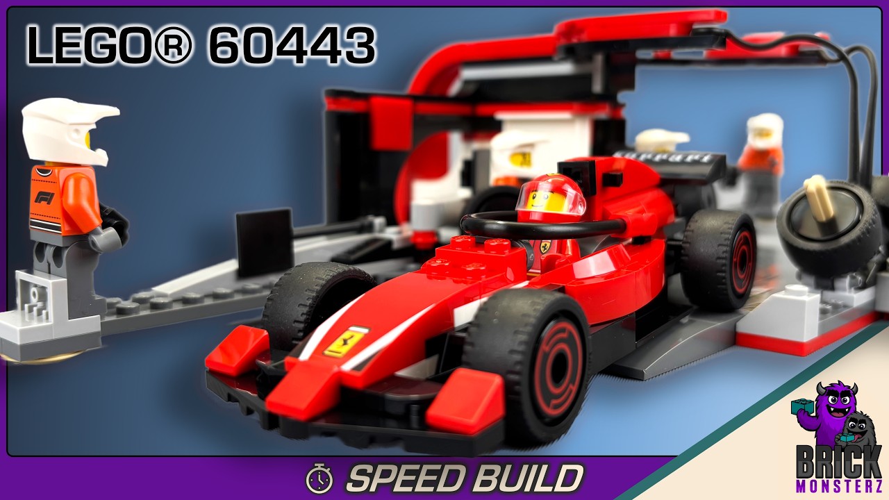 LEGO&reg; City 60443 F1 Pit Stop & Pit Crew with Ferrari Car Speed Build