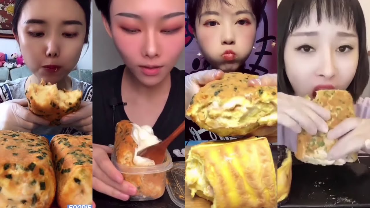 [ASMR] GREEN ONION ROLL CAKE|| Chinese Dessert Mukbang 먹방 吃播 *Subtitled *CREAMY SAUCE SERIES (酱多多系列)