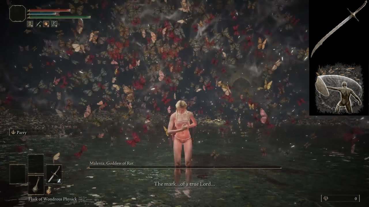 ELDEN RING Level 1 Malenia, Curved Sword PARRY [No Damage]