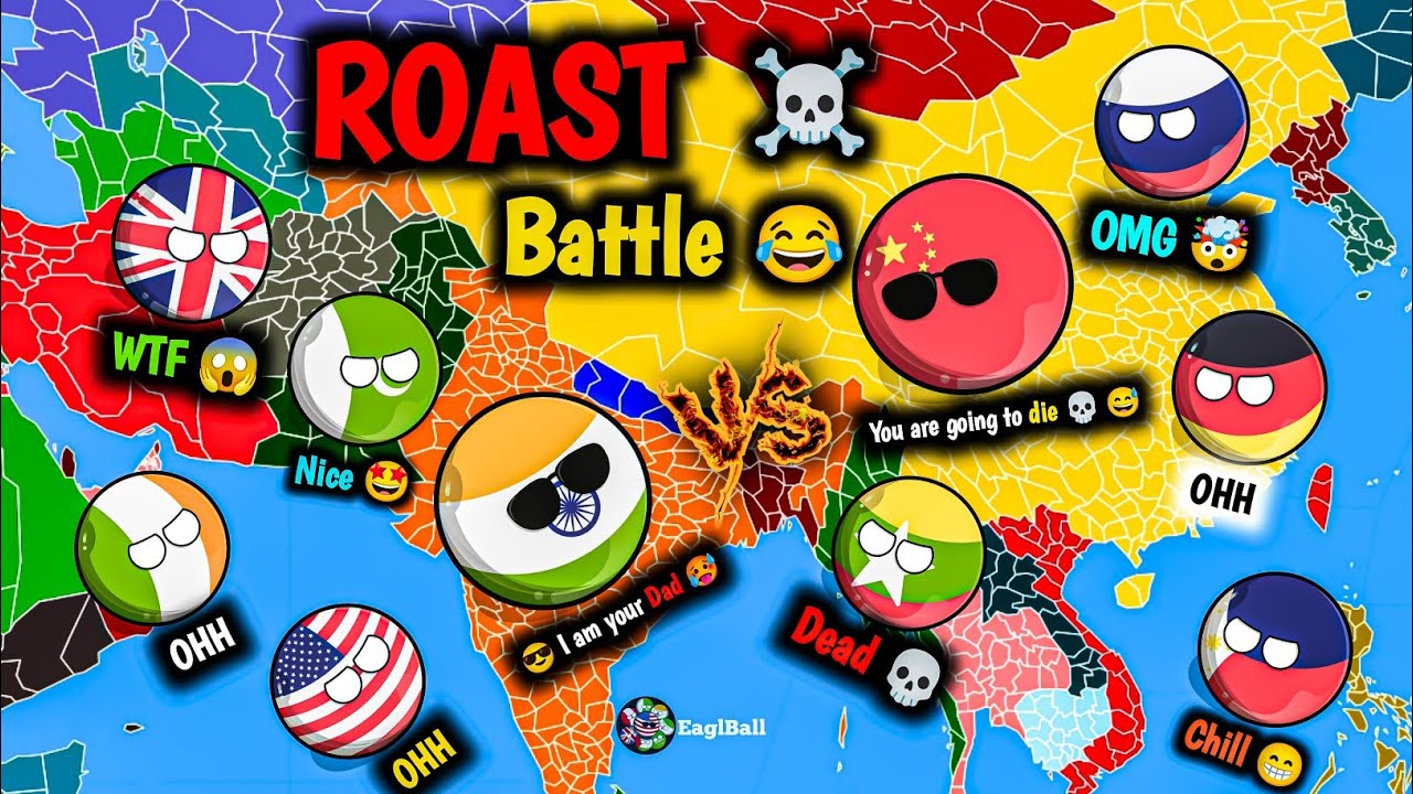 🇮🇳 V/S 🇨🇳 Roast Challenge 🔥☠️🥵🤣 | #countryballs #worldprovince #funny #roastbattle