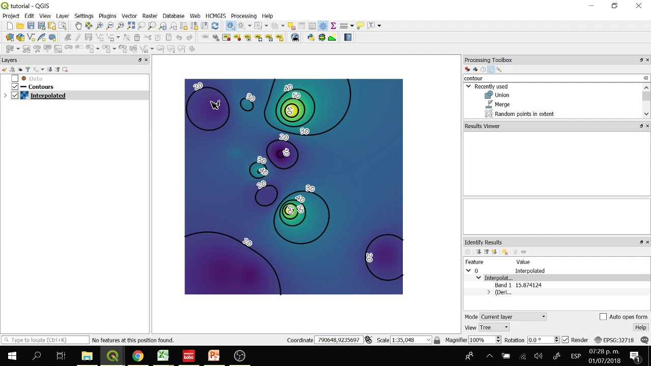 How to visualize water quality data in QGIS 3? From points to raster to contour lines - Tutorial