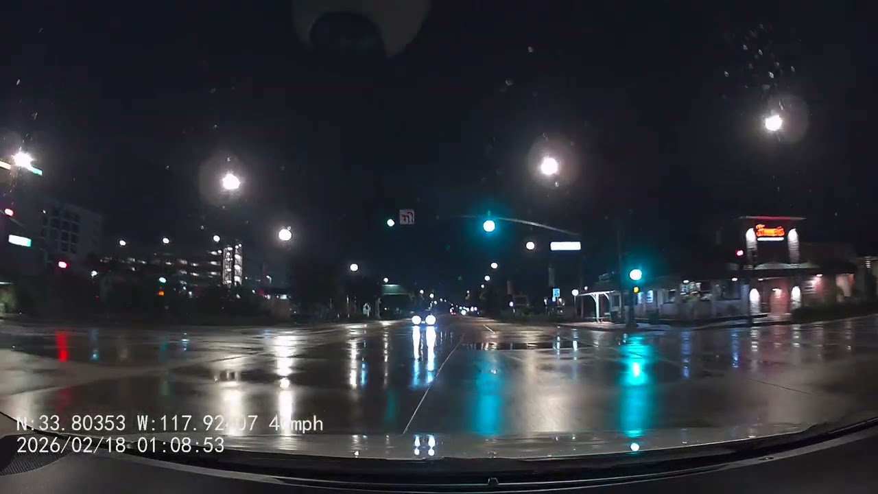 #Daily #Drive #Dashcam #South California, #USA#Los Angeles #Rainy and #Stormy #Night#Disney Land 