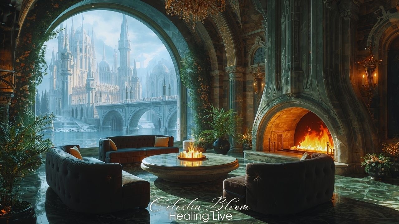 Royal Elven Castle LIVE 24/7 🏰🔥 | Relaxing Elf Music & Cozy Fireplace Nature Ambience