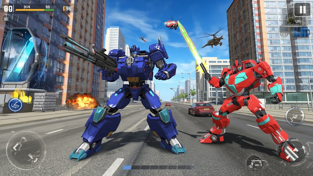 RED ROBOT AND BLUE ROBOT BOSS FIGHTING IN CITY OPEN WORLD🔥🔥ANDROID GAMEPLAY VIDEO