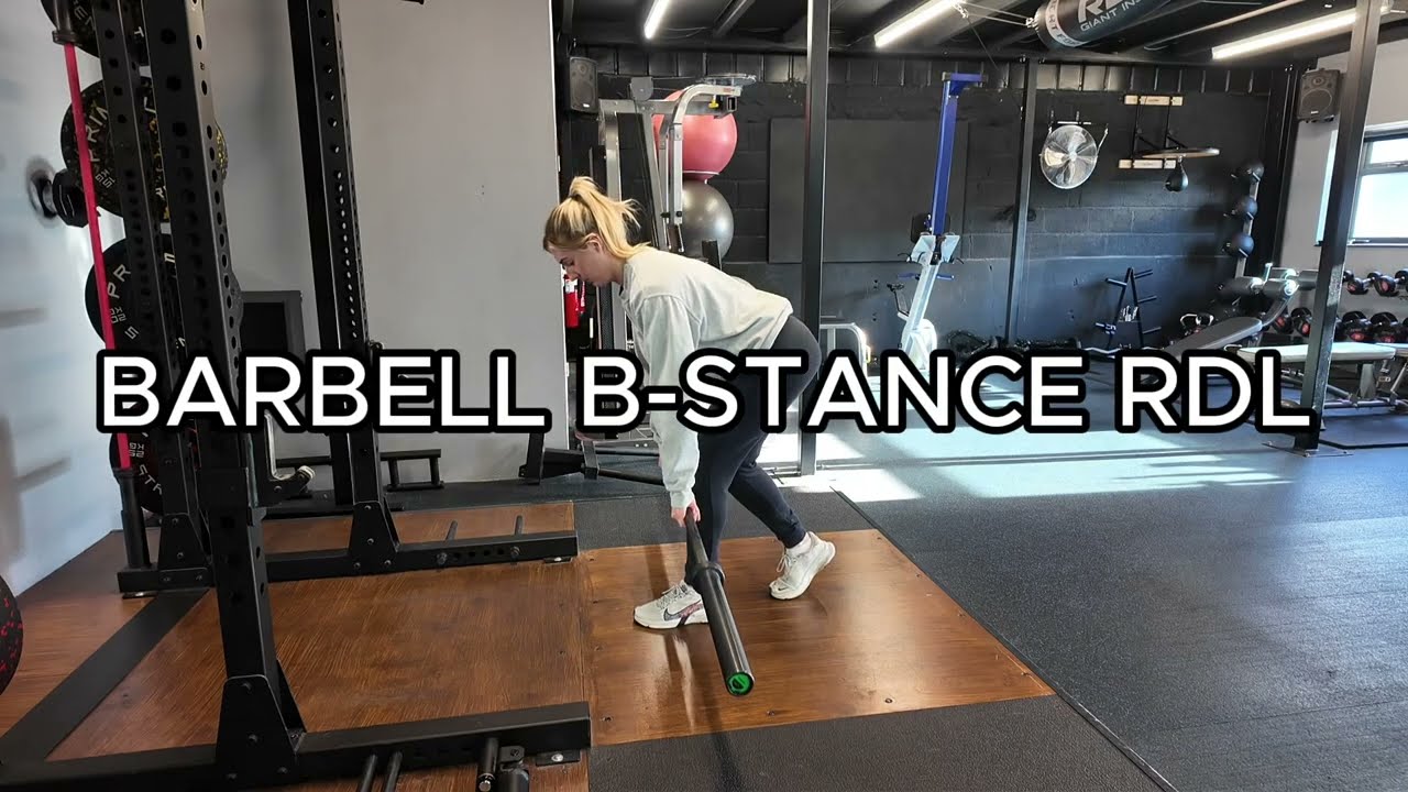 How to do a barbell b-stance RDL