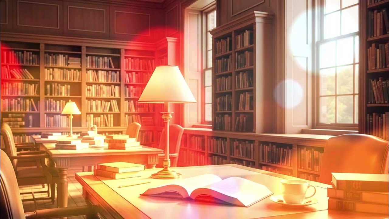 Study in a Library | Library Ambience with Soft Music for Reading, Writing & Homework