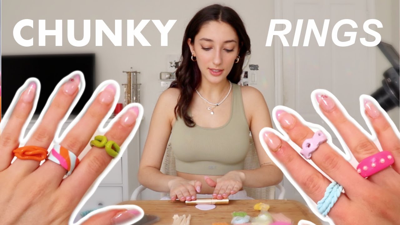 DIY PINTEREST CHUNKY RINGS! (using polymer clay)