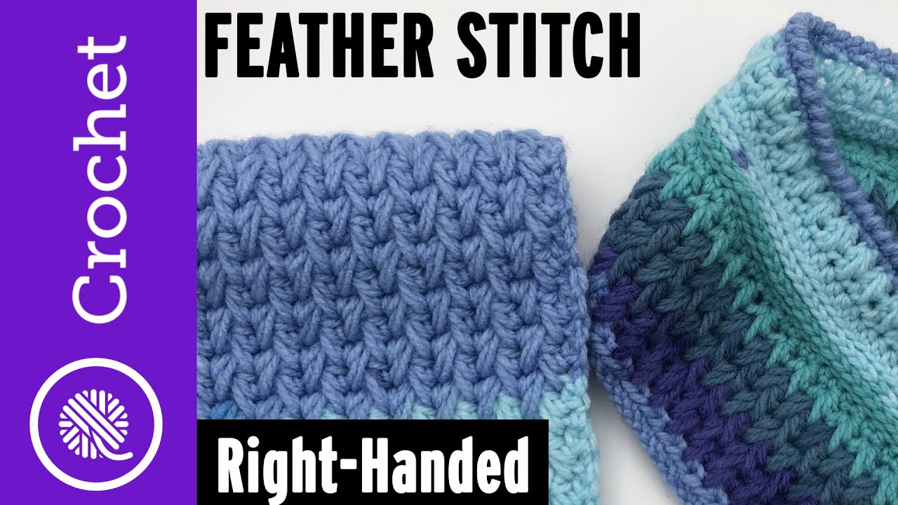 How to Crochet Feather stitch | Flat and In the Round (Right Handed)